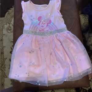 Pink Minnie Mouse Dress with Silver Stars & Long Sleeve Pink Sparkle dress